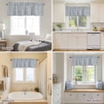 thumbnail image 5 of Modern Geometric Blue Stripe Dot Valances for Windows,Kitchen Valance Rod Pocket Short Curtain, Abstract Line Graffiti Beige Valance Curtain Window Valances for Bedroom Bathroom Living Room 42x12in, 5 of 9