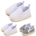 thumbnail image 4 of Otqutp Children Comfortable&nbsp;Sneakers Spring Summer Baby Toddler Shoes For Boys Girls Casual Shoes Lightweight Flat Sole Solid Color Stripes Slip On Shoes, 4 of 9
