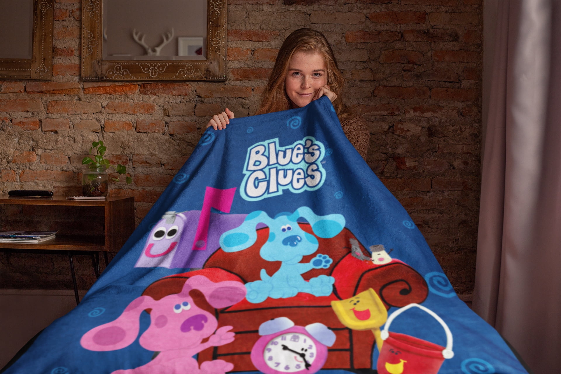 Blues Clues Throw Blanket - Blues Clues Classic Character Group Fuzzy Soft Fleece Throw Blanket For Bed Couch 46" X 60"