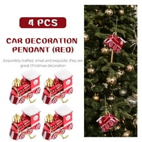 ULTNICE 4Pcs Train Shape Decorations Red Plastic Ornaments for Various Occasions