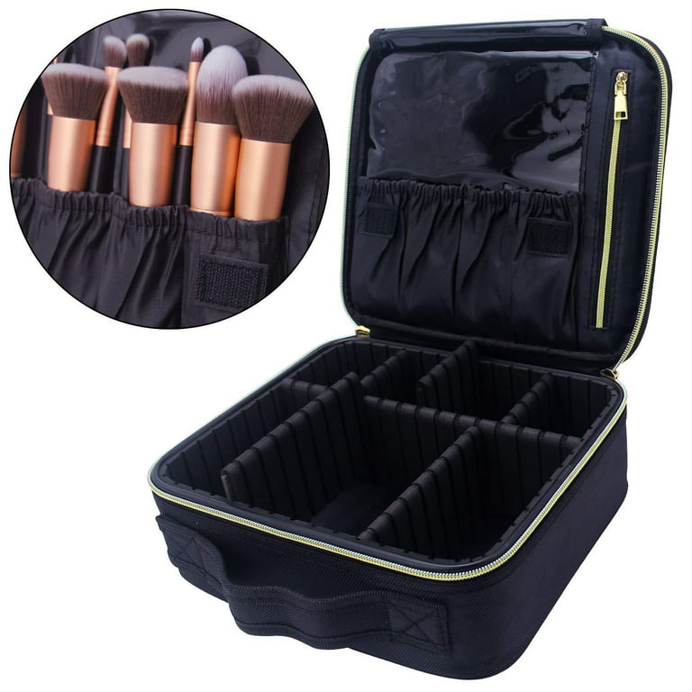 MONSTINA Makeup Bag for Women,Pouch Bag,Makeup Brush Bags Travel Kit  Organizer Cosmetic Bag (cgold)