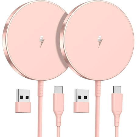 OANDYS 2 Pack Magsafe Charger 15W Wireless Charger Upgrade Fast Charging Pad for iPhone 17/16/15/14/13/12 /AirPods 3/2 Pink OANDYS 2 Pack Magsafe Charger 15W Wireless Charger Upgrade Fast Charging Pad for iPhone 17/16/15/14/13/12 /AirPods 3/2 Pink