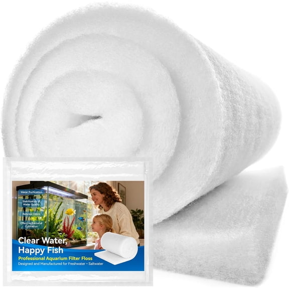 Aquarium Filter Floss Pad - Mechanical & Polishing Polyester Media for Fish Tank Filters, -Clear Water in No Time, 3/4" Thick (39.4" x 11.8") 1