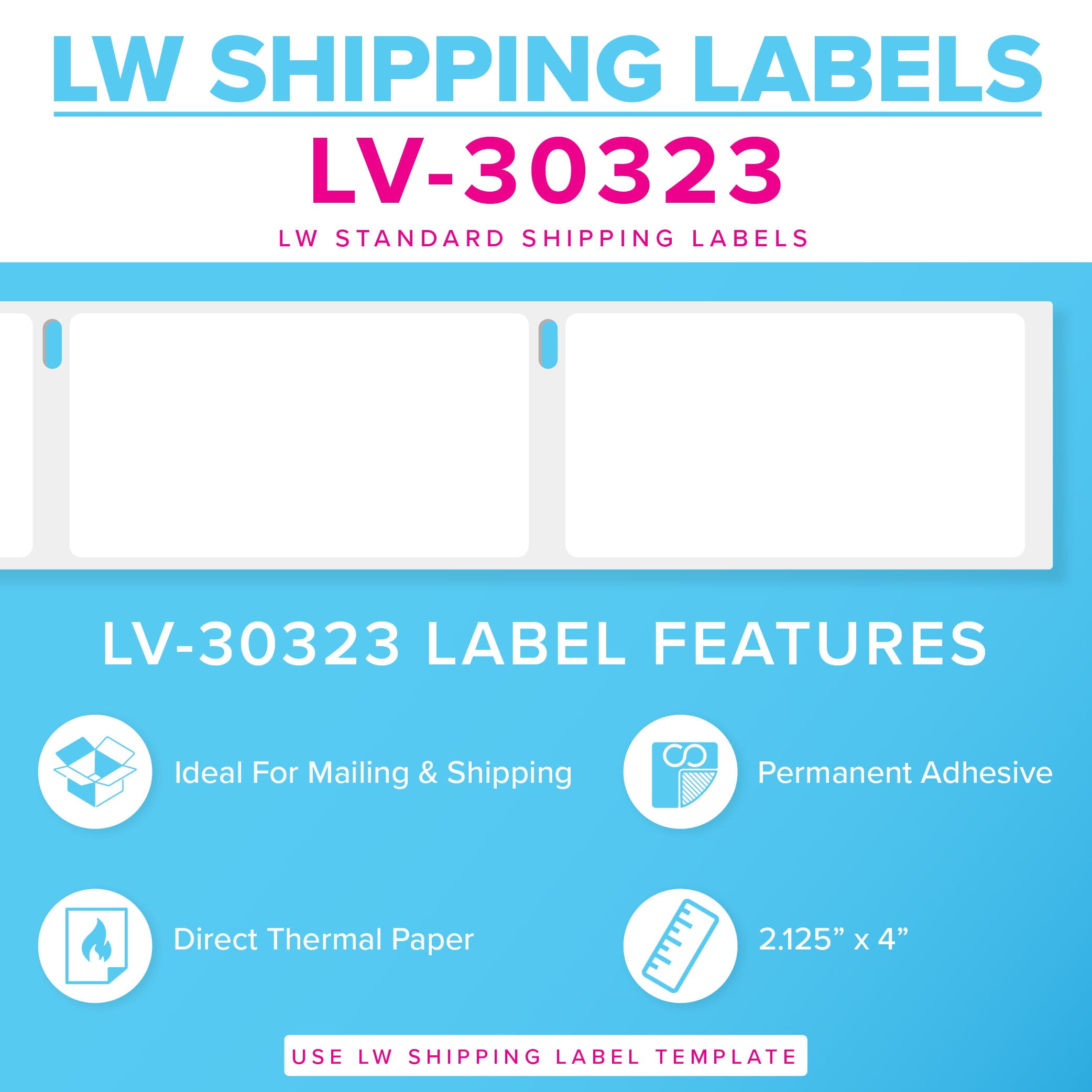 Dymo 30323 Labels, 99014 Shipping Label Size