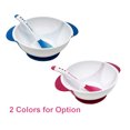 thumbnail image 2 of Bol de plástico Tazón de silicona para bebé con tapa de base de succión Cuchara térmica Durable Libre de BPA para bebés Niños pequeños Autoalimentación Abanopi Bol de plástico, 2 of 7