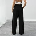 thumbnail image 3 of JSheng Women's Casual Yoga Pants Solid Color Loose Sports Pockets Straight Wide-leg Fitness Long Pants Black M, 3 of 4