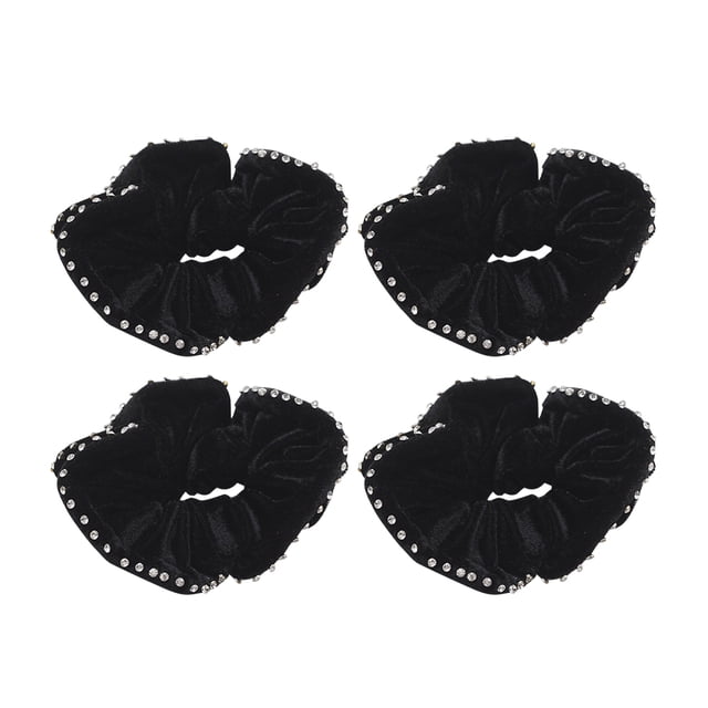 Shisuyan 4PCS Flannelette Hair Ropes Simulation Crystal Hair Rings Fashion Hair Ties Ponytail Holders for Daily Festival