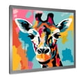 thumbnail image 2 of Designart "Pop Art Giraffe Portrait in Colorful Style III" Animals Framed Wall Art Decor - Modern Colorful Giraffe Entryway Framed Wall Art Print, 2 of 6
