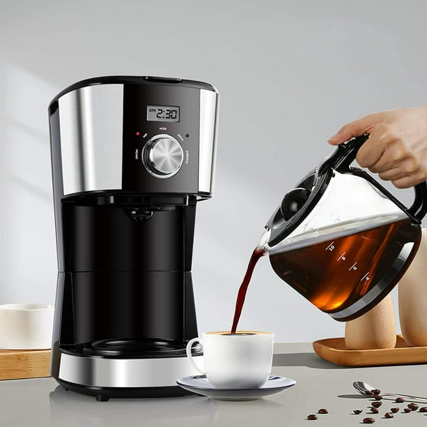 Programmable Coffee Maker Drip Coffee Machine, Timer Strength Control 12 Cups Stainless Steel