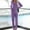 Purple, variant on Elvqul Long Sleeve Pajamas Set for Women Plain Summer Green Basic Sleepwear Plus Size Collared Casual Button up Pajamas Set