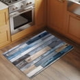 thumbnail image 3 of Blue Wooden Grain Bathroom Mats 2x3 FT, Non Slip Small Kitchen Mat, Farmhouse Country Abstract Art Washable Soft Backed Front Door Throw Rugs Non-Shedding Indoor Outdoor Doormat for Entryway Sink, 3 of 8