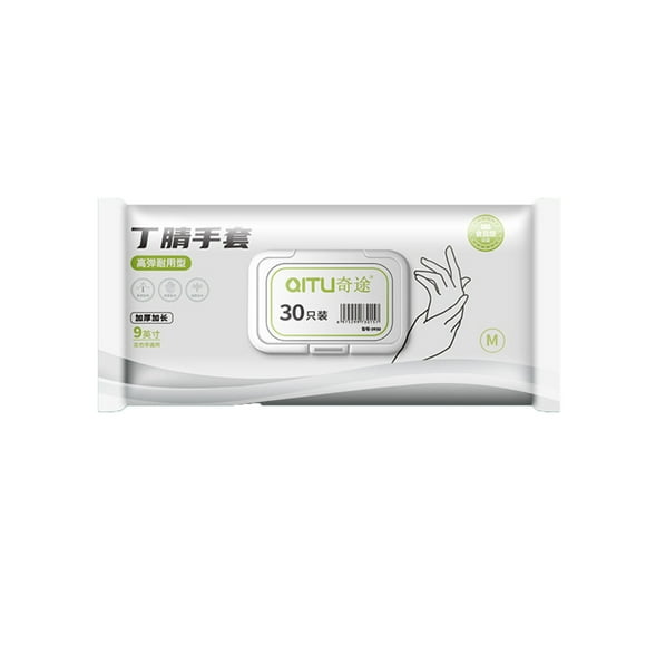 Fiudx Guantes Desechables para Lavavajillas, de Nitrilo de Grado Alimenticio, Alta Elasticidad y Durabilidad, Protección Química para La Limpieza Del Hogar, Práctico Diseño Abatible, Juego de 30 Unid
