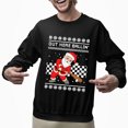 thumbnail image 2 of Christmas Sweatshirt, Men's Santa Out Here Ballin' Holiday Ugly Christmas Sweatshirt, Funny Dabbing Santa Baseball Sweatshirt, Festive Crewneck for Parties & Gifts, 2 of 5