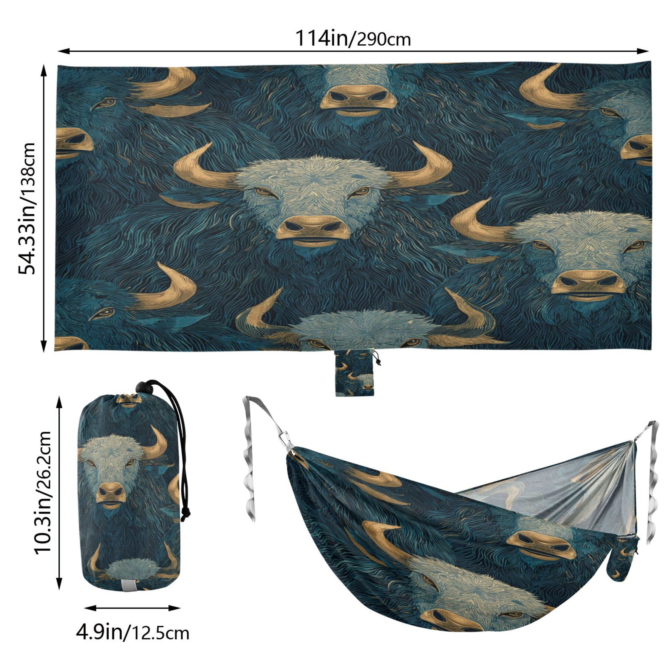 Hammock Camping Hammock Nylon Portable Hammock Travel Camping Hammock Blue Bull Seamless
