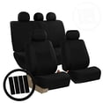thumbnail image 1 of Juego combinado de fundas de asiento para automóviles, color negro, universal, ajuste FH Group, 1 of 8