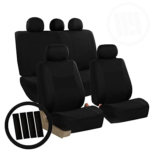 Juego combinado de fundas de asiento para automóviles, color negro, universal, ajuste FH Group