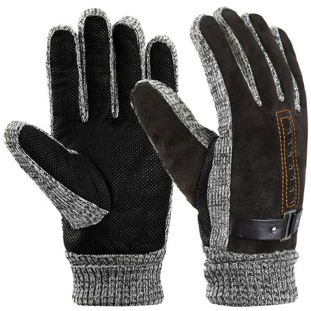 Vbiger Men Winter Gloves Warm Outdoor Gloves Full-finger