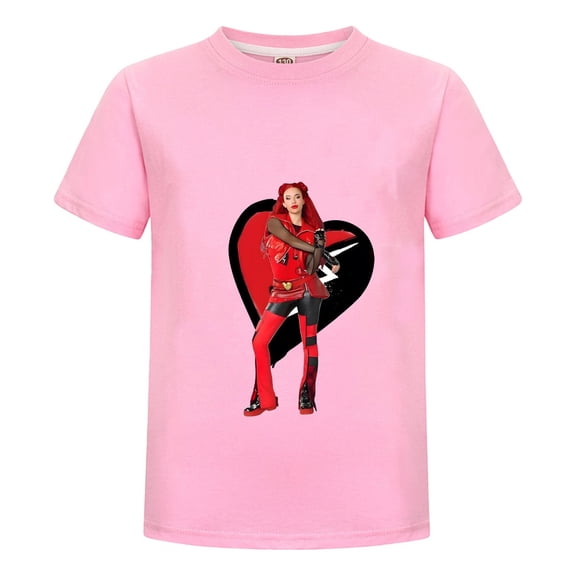 Descendants Red Princess T-Shirt for Kids – Short Sleeve Cartoon Tee Gift for Girls