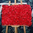 thumbnail image 4 of Panel de flores de simulación decorativa, telón de fondo de pared de flores para decoración del hogar de bodas (rojo), 4 of 8