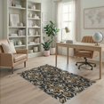 thumbnail image 2 of ODIKA 4'x6' Washable Area Rug Stain Resistant, Low Pile, Easy Care Abstract Neutral Tan Tone Repeating Shapes Refined Interior Farmhouse for Dorm Room, Small Living, 2 of 7