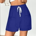thumbnail image 2 of zbxnLI Women's Sweat Shorts Casual Summer Running Athletic Shorts Lounge Shorts with Pockets and Drawstring, 2 of 6