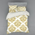 thumbnail image 2 of Ambesonne Damask Bedding Set 3 Pcs, Victorian Classical Lovers, Twin, Yellow and White, 2 of 3
