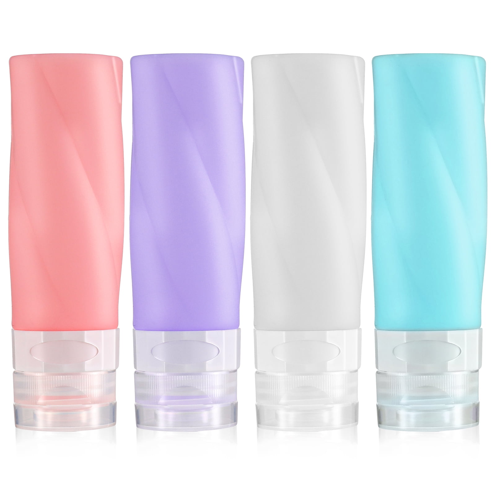 Taihexin 4 Pcs Travel Bottles for Toiletries, 3oz Tsa Approved Travel Size Containers, BPA Free Leak Proof Travel Tubs, Refillable Liquid Travel Accessories for Cometic Shampoo and Lotion Soap
