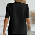 thumbnail image 4 of Cilsoka Blouses for Women Dressy Casual V Neck Summer Short Sleeve Button Down Shirts Business Work Tops S-XXL, 4 of 5