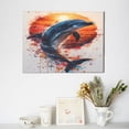 thumbnail image 6 of Balery Sunset Ocean Watercolor Dolphin Pattern Canvas Decorative Picture – 30x40in Premium Wall Art, Modern Canvas Print for Home Decor（Horizontal）, 6 of 6