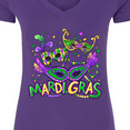 thumbnail image 4 of Inktastic Mardi Gras Masks and Beads Women's V-Neck T-Shirt, 4 of 5