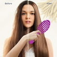 thumbnail image 3 of Curved Vented Hair Brush Detangle Brush with Nylon Bristles,Separates The Hair and Removes Tanglespurple, 3 of 5