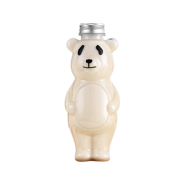 Yhmxh Bonitas tazas para beber, botellas de té con leche, botellas de bebidas con forma de panda, botellas de bebidas espesas para llevar, vasos de plástico PET para té con leche comerciales.