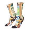 thumbnail image 2 of Saiise Bluey Funny Socks Men Women Adults Novelty Graphic Crew Tube Socks Crazy Design Casual Dress Socks for Sports,Running,Travel, 2 of 7