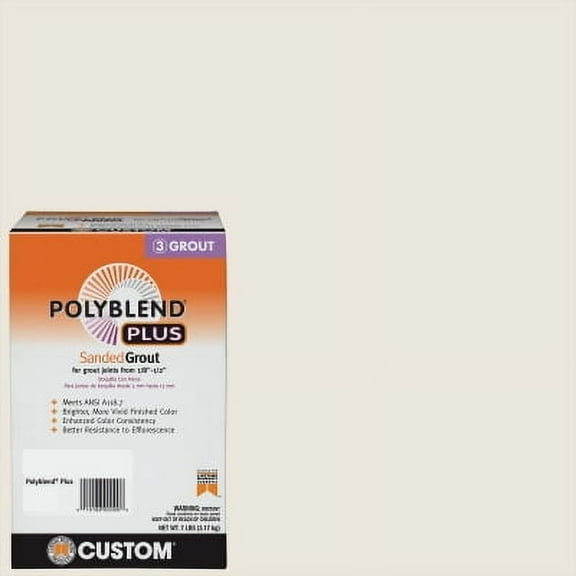 Custom Polyblend Plus PBPG3817-4 Sanded Grout, Bright White, 7 lb Box