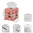 thumbnail image 5 of ZIATUBLE Christmas Santa Claus Square Tissue Box Cover Leather Tissue Box Holder with Snap Button Tissue Box Covers Pack Waterproof Napkin Organizer Dispenser Accessories Decor, 5 of 7