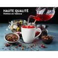 thumbnail image 3 of MIAMIO - 6 x 350 ml Stoneware Coffee Mug/Cup Set - Le Papillon Collection (White-Red), 3 of 7