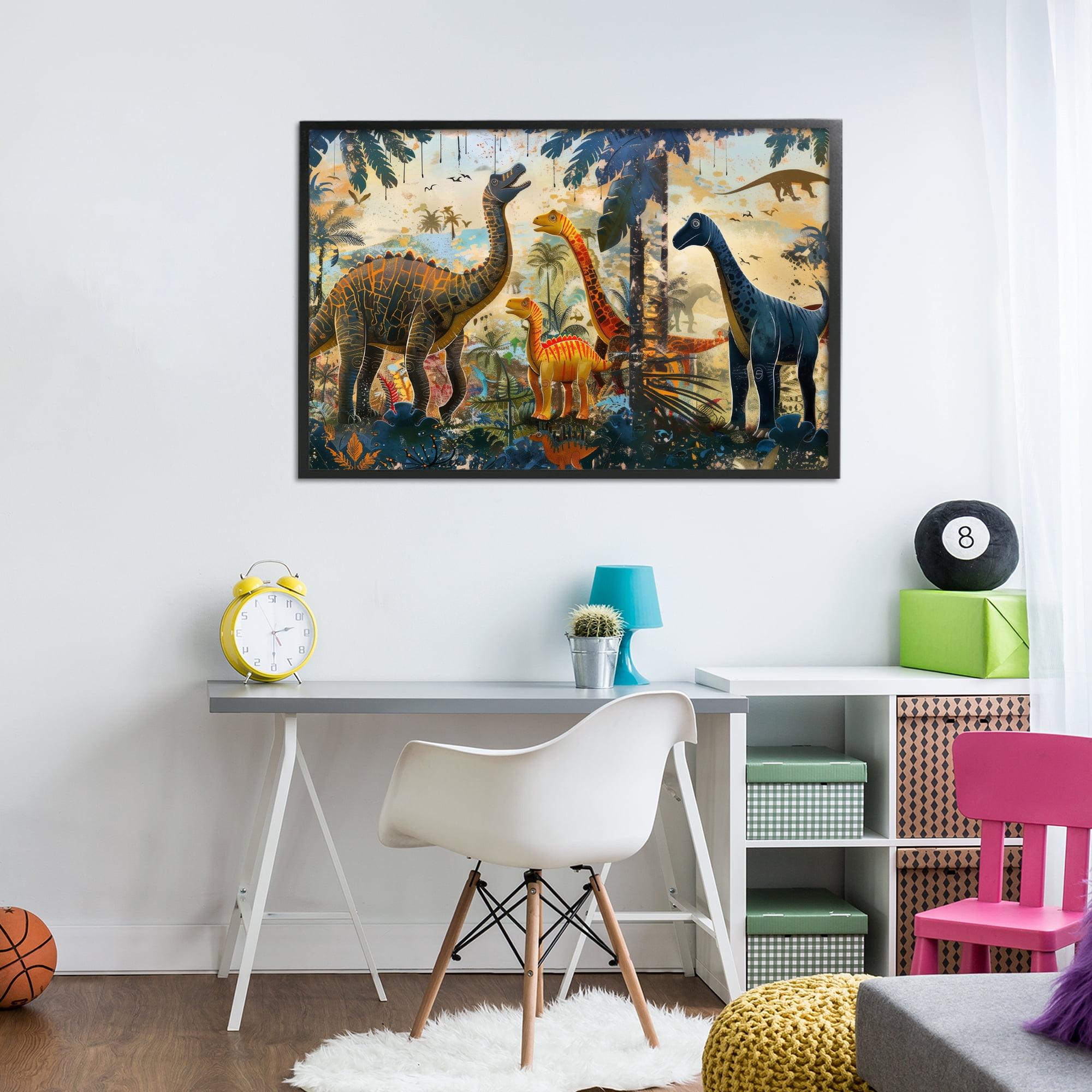 Stupell Industries Jurassic Journey in Nature Black Framed Giclee Art, design by Lazar Studio
