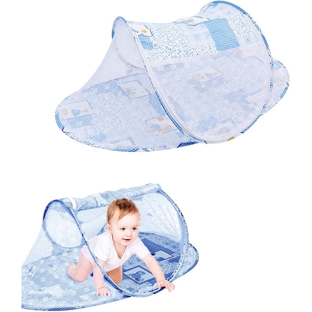 Mosquitera plegable portátil para cuna de bebé, tienda de campaña plegable para viaje con cierre de cremallera independiente y adecuada para viajes familiares al aire libre Rosa, 108 x 60 x 38 cm