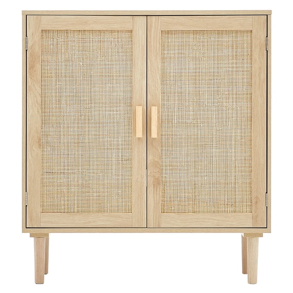 Xukmct 2 Doors Buffet Cabinet with Inner Shelves, Wood Storage Cabinet for Hallway, Entryway, Living Room, Kitchen, Brown