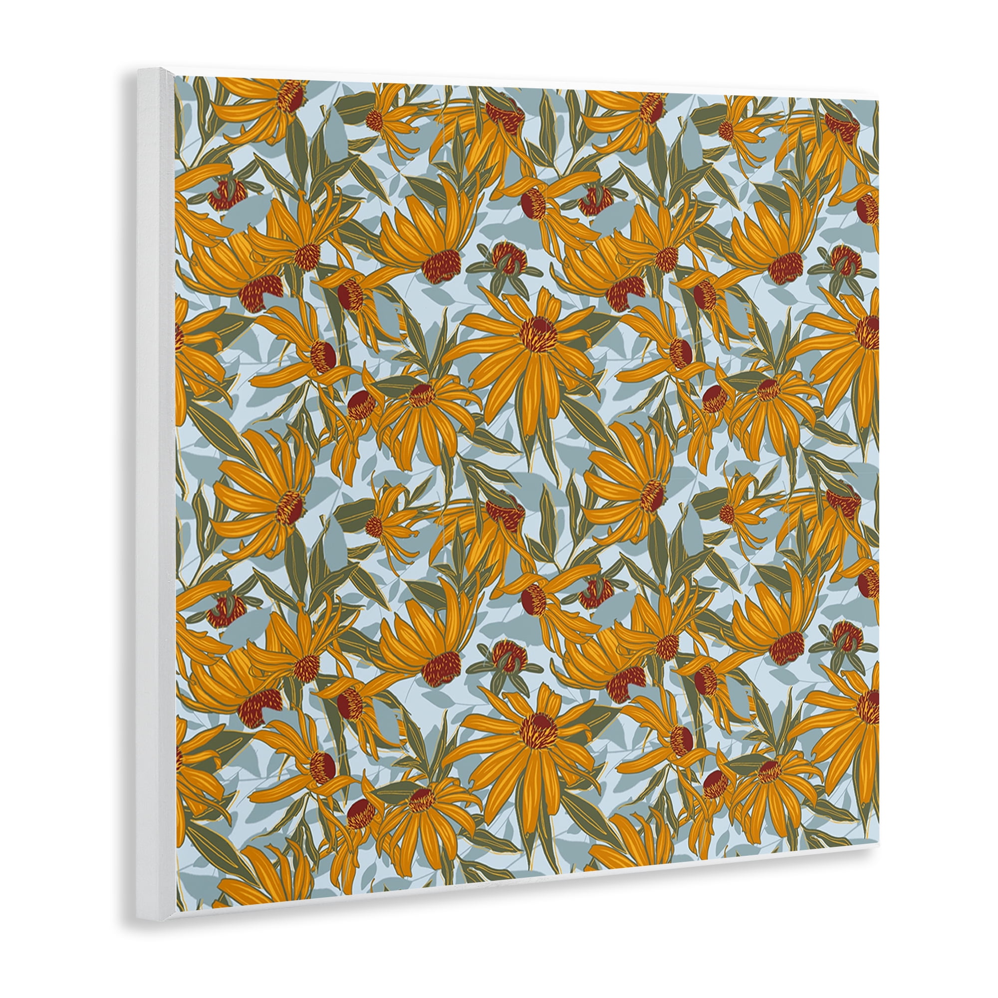 Stupell Industries Black Eyed Susan Pattern Plants & Flowers Painting Unframed Art Print Wall Art, 12 x 12