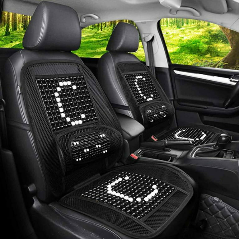 Zone Tech Black Wooden Beaded Comfort Seat Cover - Premium Quality Full Car  Driver Seat Cushion w/ High Ventilation