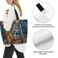 thumbnail image 3 of Honeii Coffee-Drinking Skull Print Tote Bag for Women, Foldable Tote Bag Large Shoulder Bag Top Handle Handbag for Travel, Work, 3 of 8
