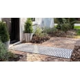 thumbnail image 3 of Unique Loom Outdoor Striped Classic Rug 2' x 6' Runner Charcoal/Ivory, 3 of 5