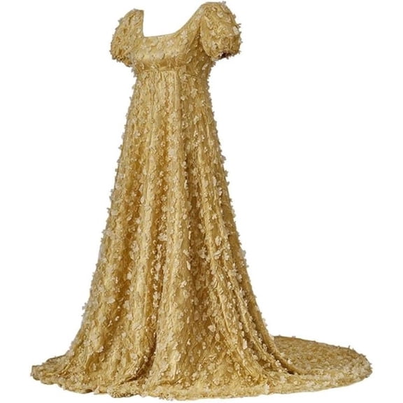 Daphne Dress Regency Dress Women's Yellow Lace Dress