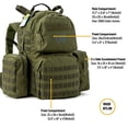 thumbnail image 3 of Military Army Backpack, MOLLE 2 Medium Rucksack with Shoulder Straps and Wasit Belt, Internal Frame, Multicam (Olive Drab), 3 of 5