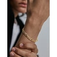 thumbnail image 6 of ChainsHouse 14k Gold Plated Figaro Link Bracelets for Women Men 6mm Hypoallergenic Jewelry Gift, 7.5inch, 6 of 9