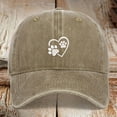 thumbnail image 2 of Mens Baseball Caps Washed Baseball Cap Heart Paw Print Adjustable Womens Sun Hat Outdoor Running Workouts Activities Khaki One Size, 2 of 3