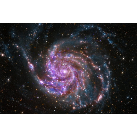 24"x36" Gallery Poster, Spiral Galaxy M101 chandra space telescope x-ray image
