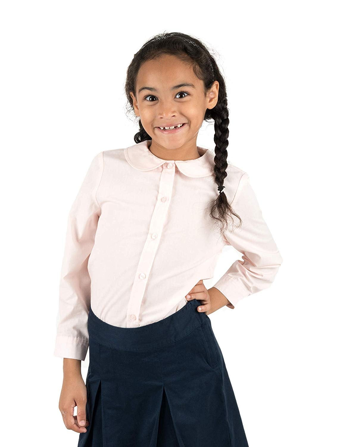 Leveret Leveret Kids & Toddler Girls Long Sleeve Uniform Cotton Dress