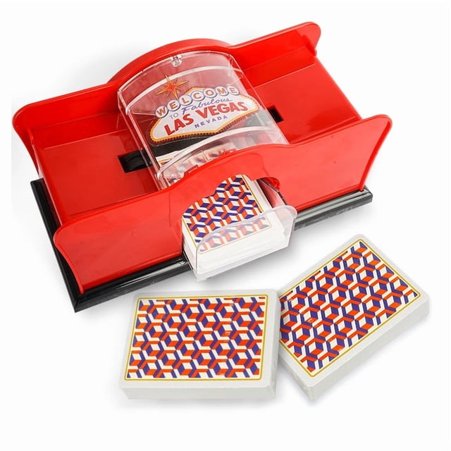 Barajador de cartas manual para 1 o 2 barajas, para póker, casino, máquina mezcladora de cartas con manivela